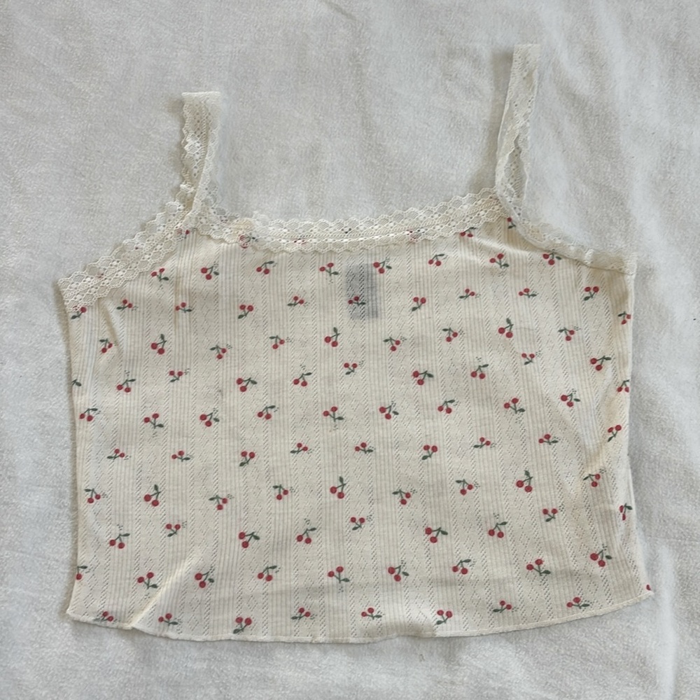 Like new! Cherry print tank top. Great for layering.